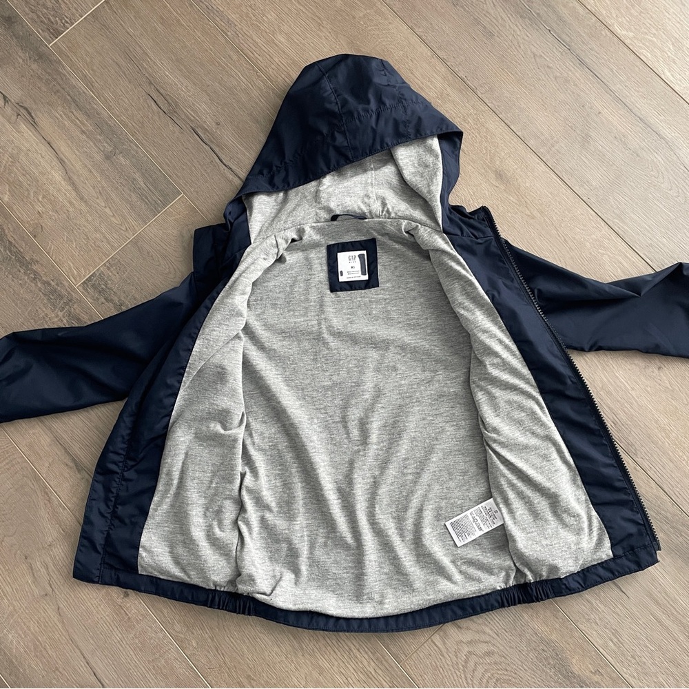 EUC - GAP KIDS windbreaker raincoat navy blue size XS - Picture 3 of 12